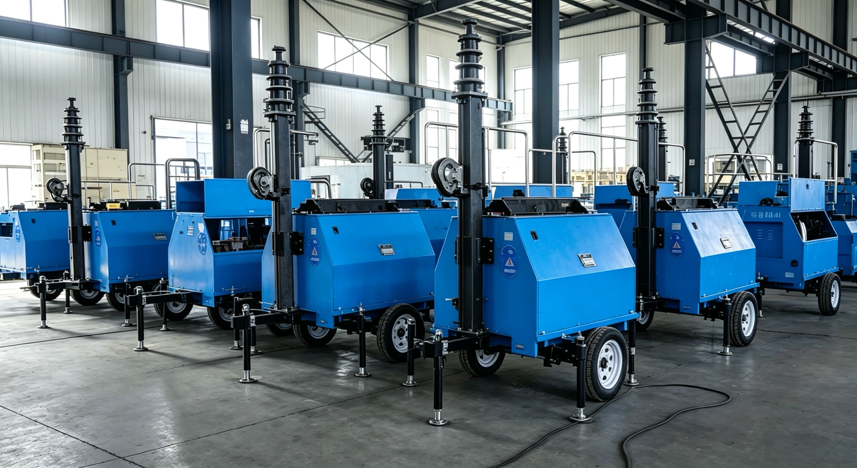 Mobile lighting systems in the Shenchai factory